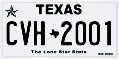 TX license plate CVH2001