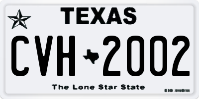 TX license plate CVH2002
