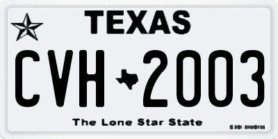 TX license plate CVH2003