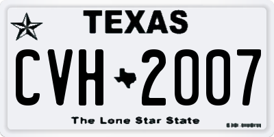 TX license plate CVH2007