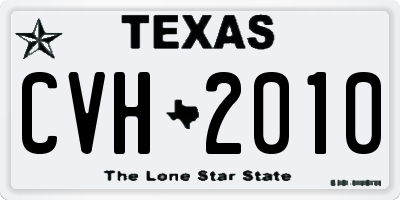 TX license plate CVH2010