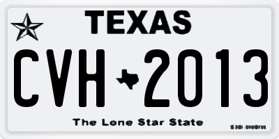 TX license plate CVH2013