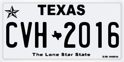 TX license plate CVH2016