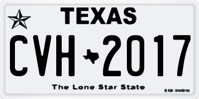 TX license plate CVH2017