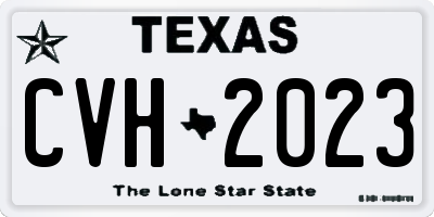 TX license plate CVH2023