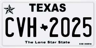 TX license plate CVH2025