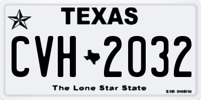 TX license plate CVH2032