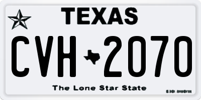 TX license plate CVH2070