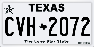 TX license plate CVH2072