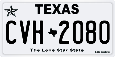 TX license plate CVH2080