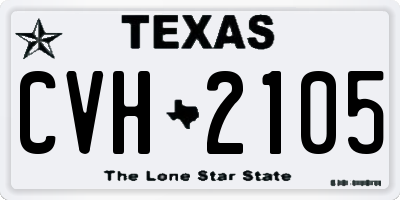 TX license plate CVH2105