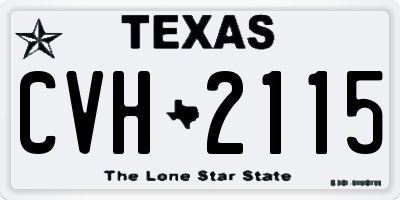 TX license plate CVH2115