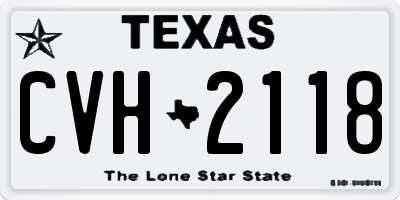 TX license plate CVH2118