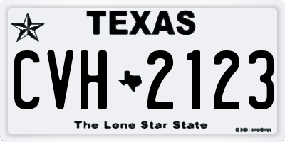 TX license plate CVH2123