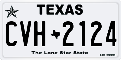 TX license plate CVH2124