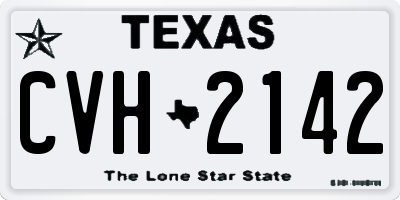 TX license plate CVH2142