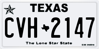 TX license plate CVH2147