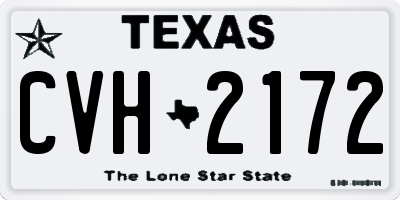 TX license plate CVH2172