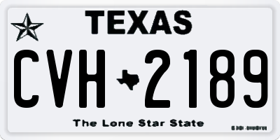 TX license plate CVH2189