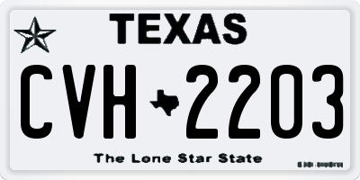TX license plate CVH2203