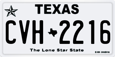TX license plate CVH2216