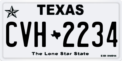 TX license plate CVH2234