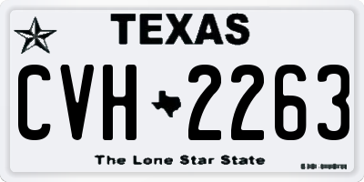 TX license plate CVH2263