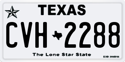 TX license plate CVH2288