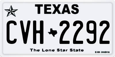 TX license plate CVH2292