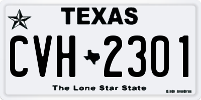 TX license plate CVH2301