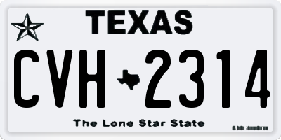 TX license plate CVH2314
