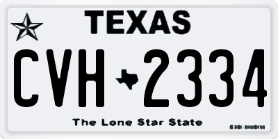 TX license plate CVH2334