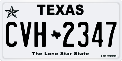 TX license plate CVH2347