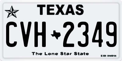 TX license plate CVH2349