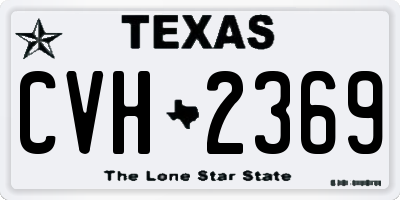 TX license plate CVH2369