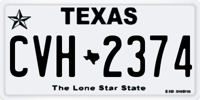 TX license plate CVH2374