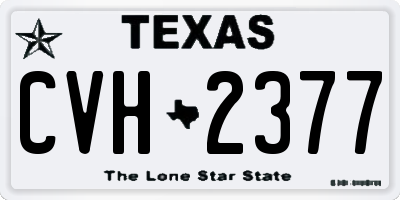 TX license plate CVH2377