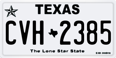 TX license plate CVH2385
