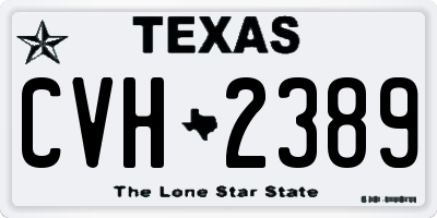 TX license plate CVH2389