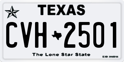 TX license plate CVH2501