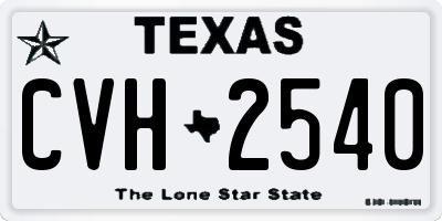 TX license plate CVH2540