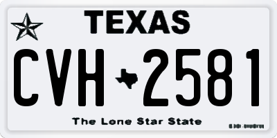 TX license plate CVH2581