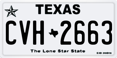 TX license plate CVH2663