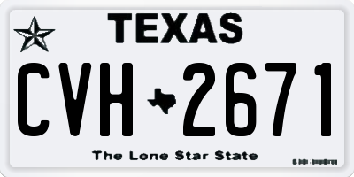 TX license plate CVH2671