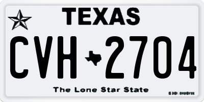 TX license plate CVH2704