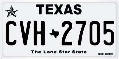 TX license plate CVH2705