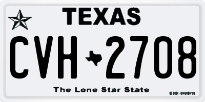 TX license plate CVH2708