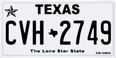 TX license plate CVH2749