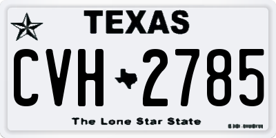 TX license plate CVH2785