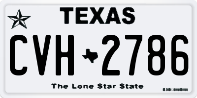 TX license plate CVH2786